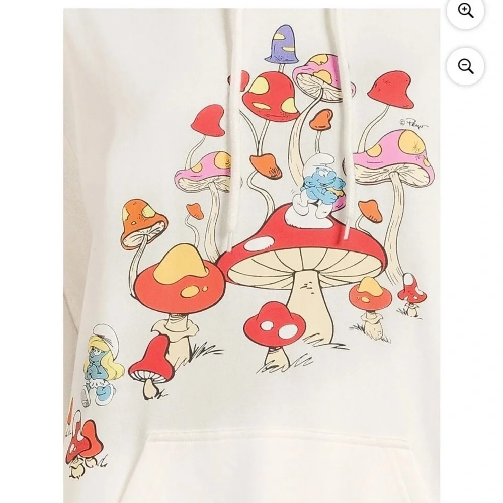 The Smurfs 65th Anniversary Mushroom Pullover Hoodie White XXXL